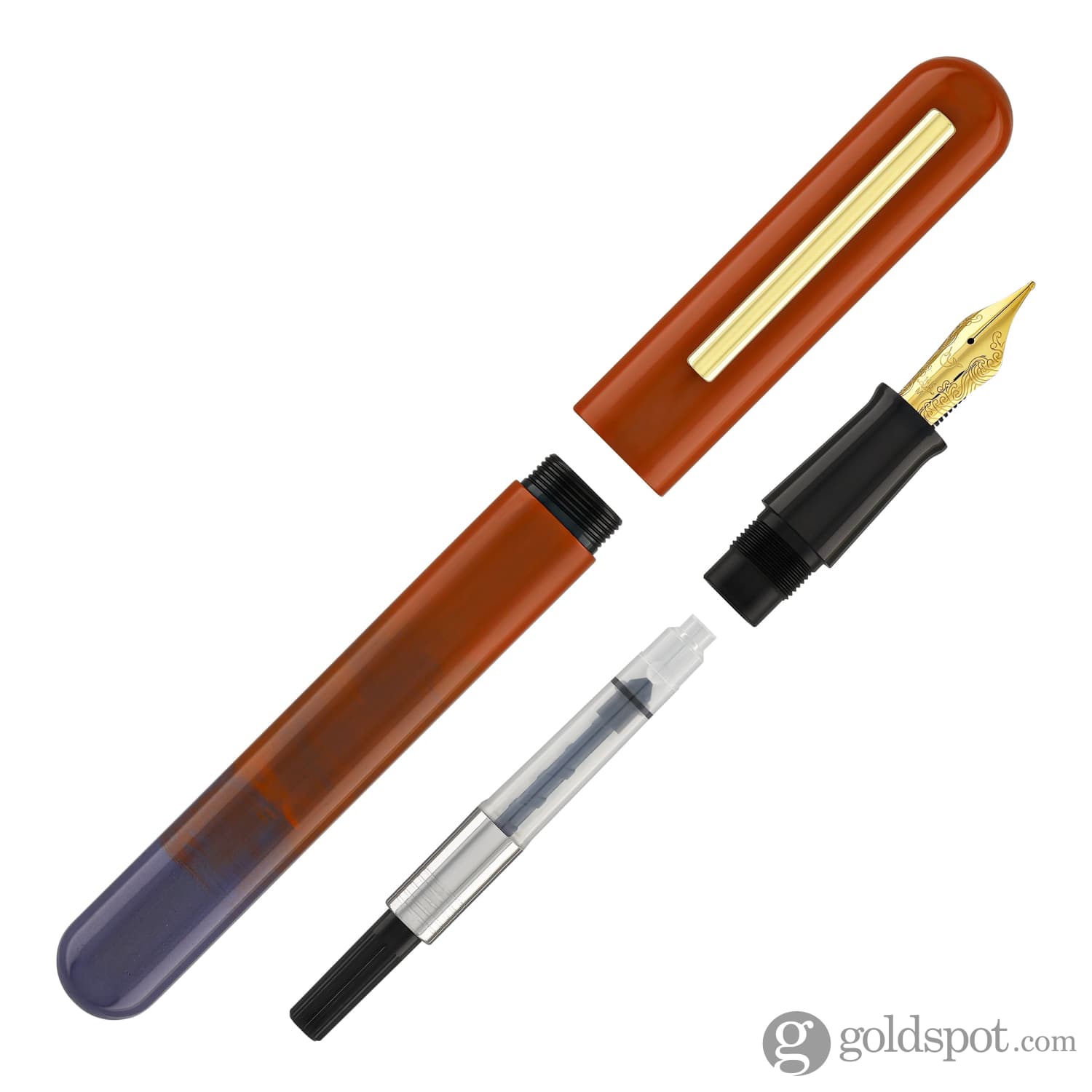 Nahvalur IKKAKU Gradient Urushi Fountain Pen in Yan Zhi Vermilion - Premium Japanese Writing Instrument for Calligraphy, Journaling & Gift Giving