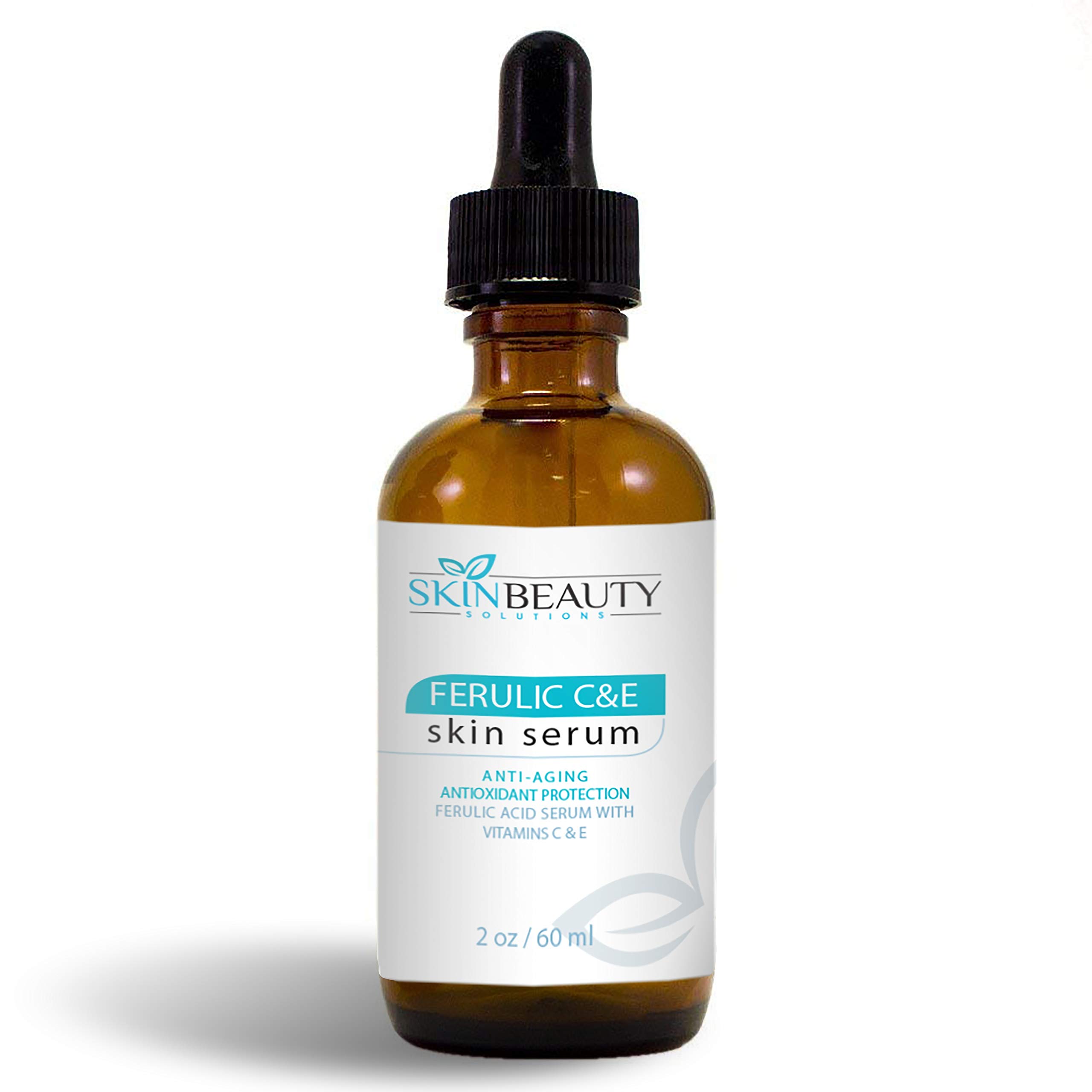 Ferulic Acid CE with Vitamin C+E Antioxidant Serum - Anti-Aging, Wrinkle Reduction & Sun Damage Repair (2 oz/60ml) - Brightens Skin Tone, Fights Free Radicals - Perfect for Daily Skincare Routine & Post-Sun Exposure Recovery