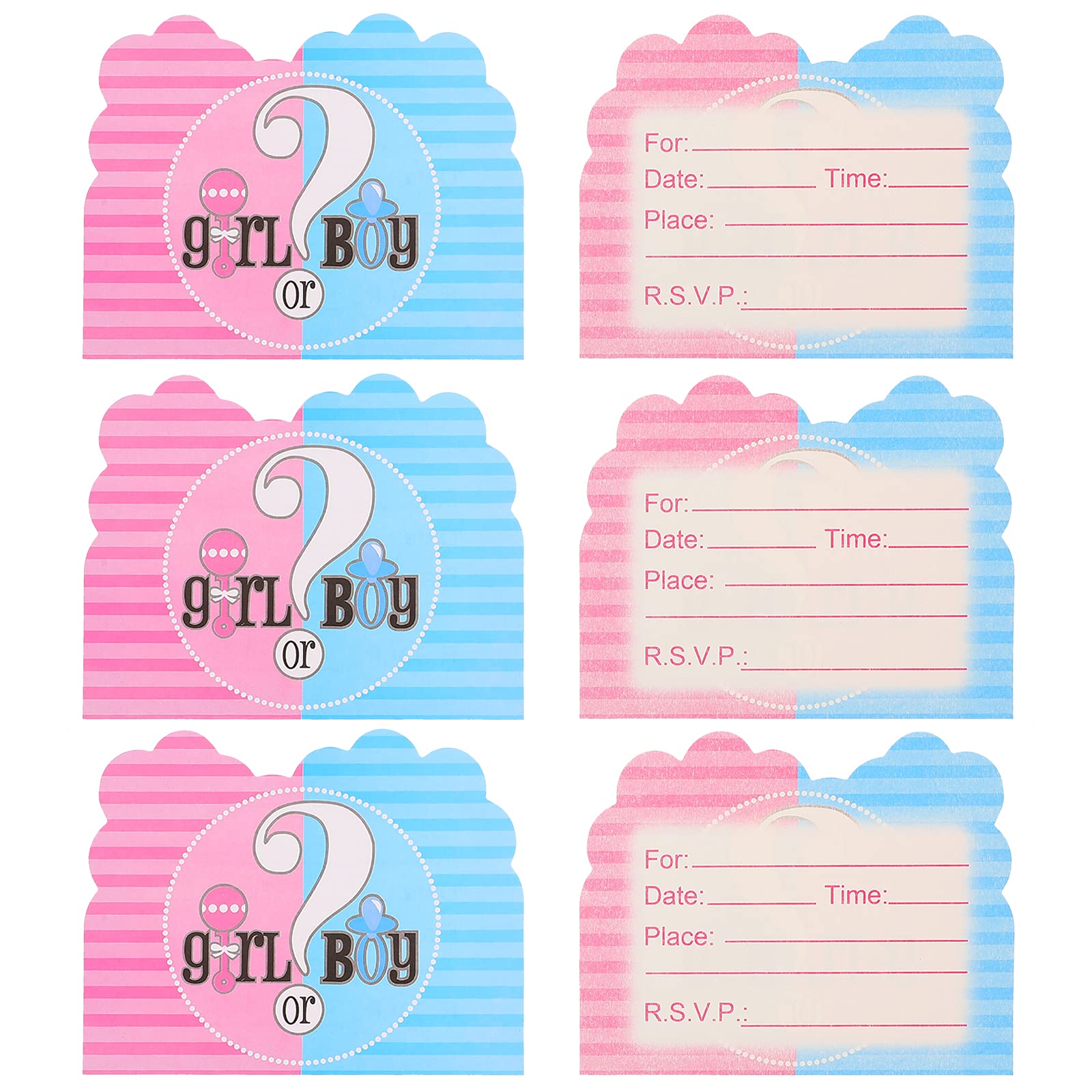 Gender Reveal Baby Shower Invitations - Customizable Party Invitation Cards for Baby Gender Reveal Celebrations - Perfect for Baby Showers, Gender Reveal Parties & Maternity Events