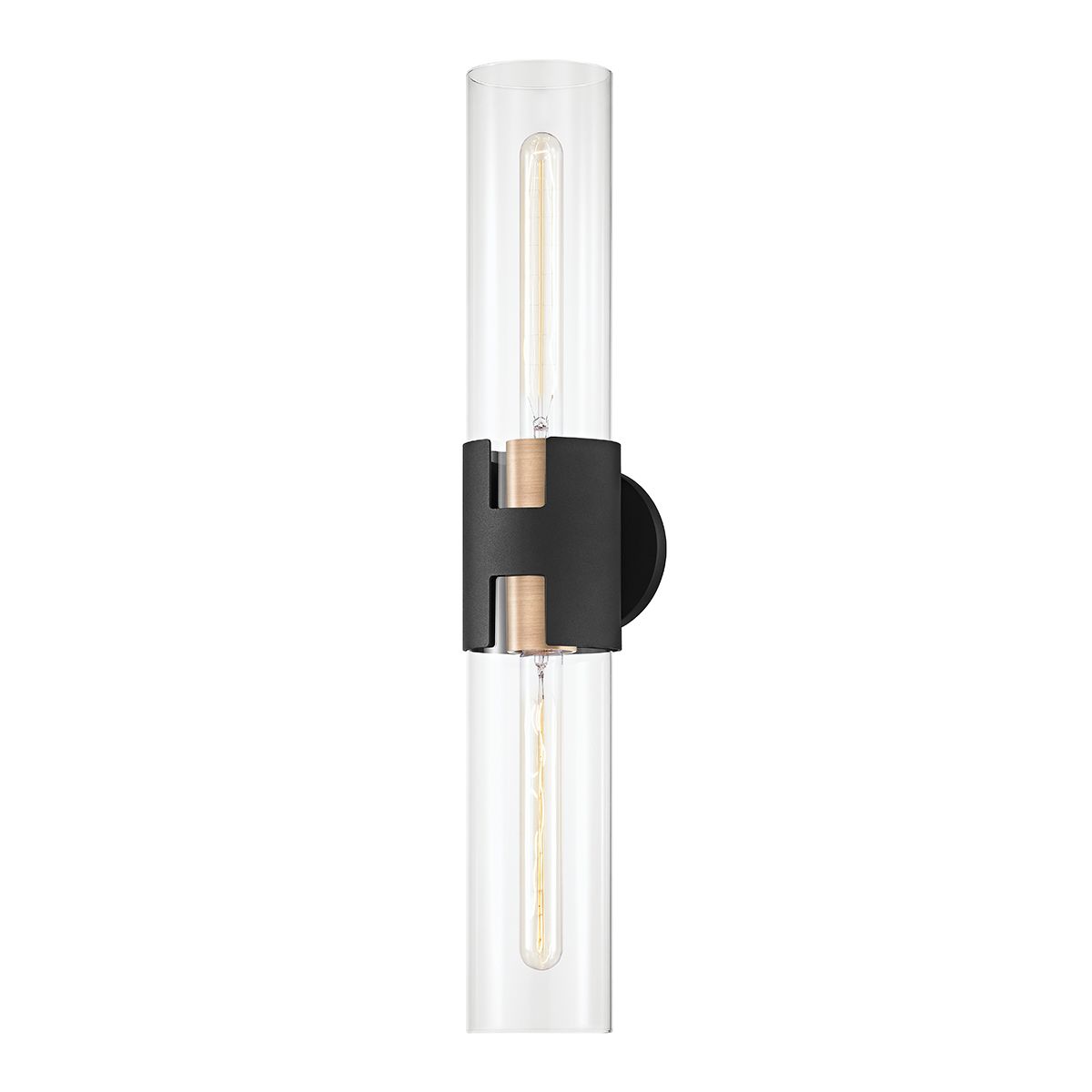 Amado 26 Inch Modern Wall Light Fixture - Black & Brass Finish for Living Room, Bedroom, or Hallway Lighting