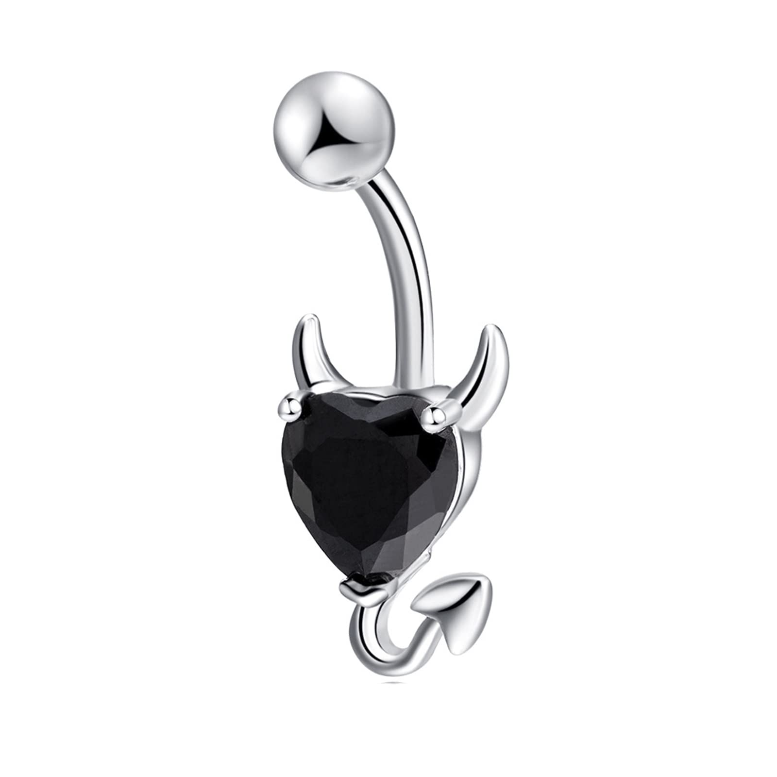Skcess Belly Button Rings for Women - Stainless Steel Hoop Navel Rings with Demon Heart Design | Perfect for Piercing Jewelry, Body Art & Fashion Accessories