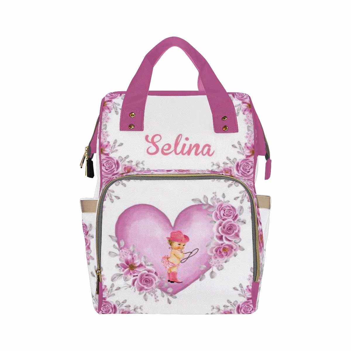 Personalized Diaper Backpack for Moms & Dads - Stylish Baby Travel Bag with Heart Design, Waterproof Diaper Tote for College, Daycare & Family Outings - Perfect Baby Shower Gift & Parenting Essential