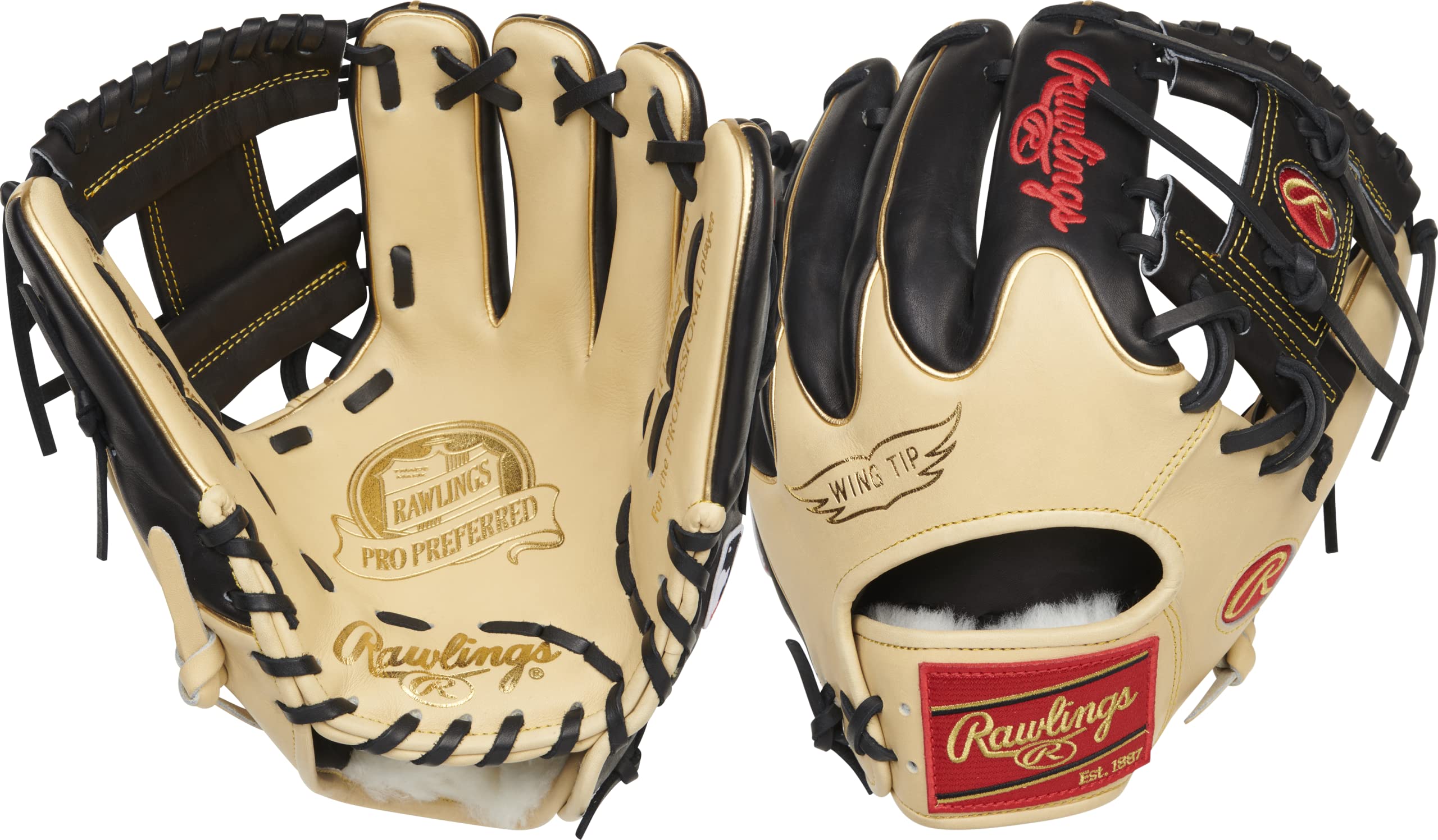 Rawlings PRO PREFERRED Baseball Glove - Premium Leather Mitt for Baseball Players (Multiple Sizes & Styles) - Perfect for Infield, Outfield & Training Practice