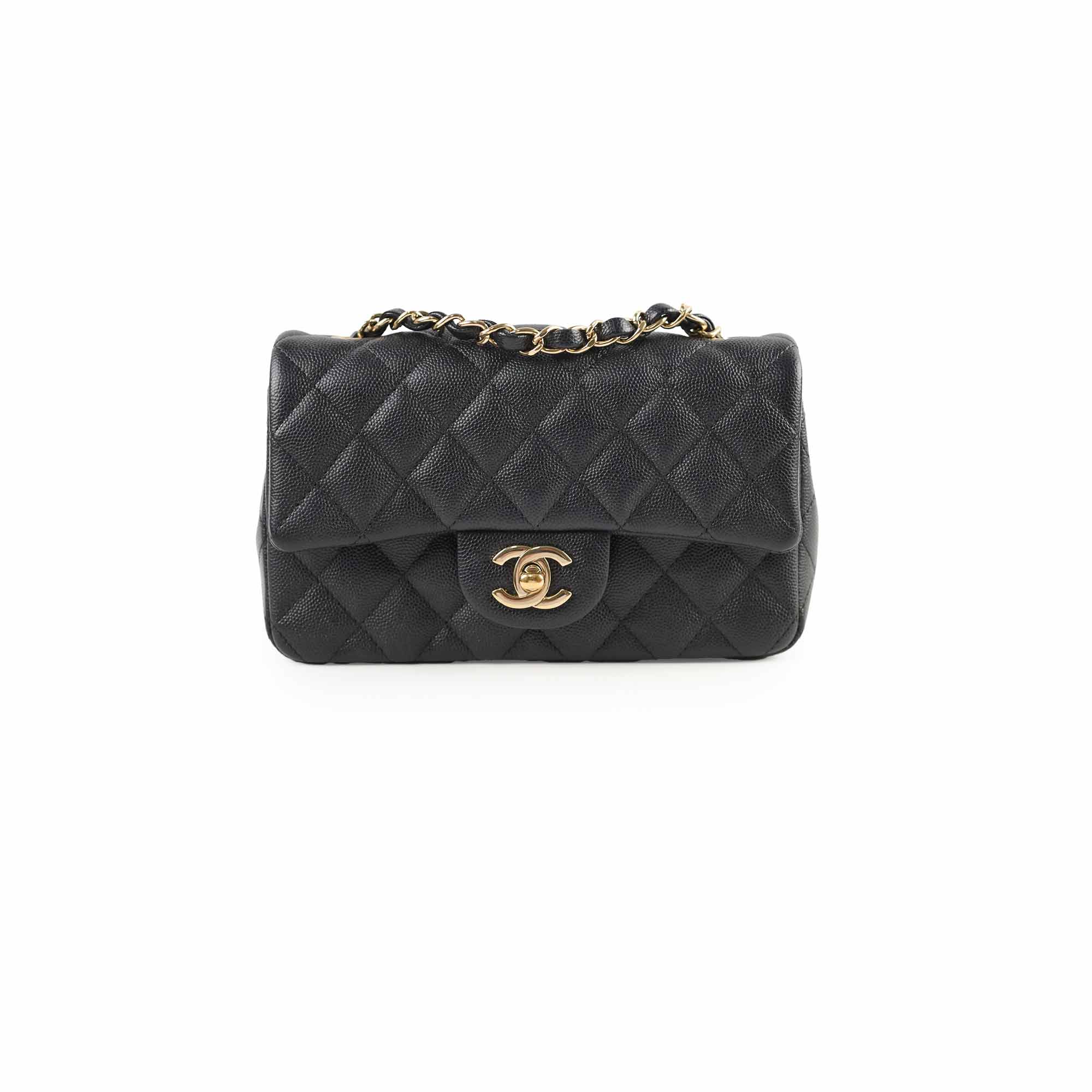 Chanel Caviar Mini Rectangular Flap Bag Black 26cm - Luxury Designer Crossbody Purse for Women | Perfect for Evening Parties, Date Nights & Special Occasions