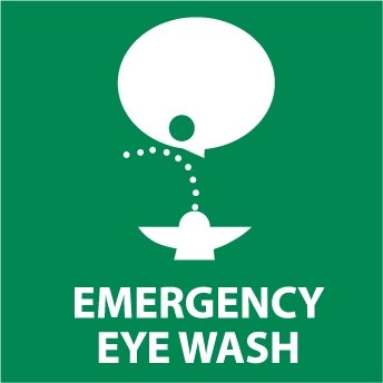 NMC S50P Emergency Eye Wash Station First Aid Sign - Pack of 50 | OSHA Compliant Safety Labels for Workplace, Laboratories & Industrial Areas