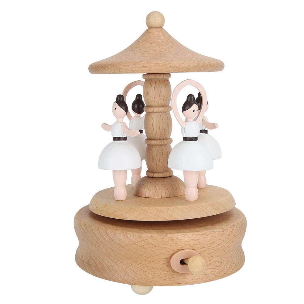 Yolispa Wooden Musical Box with Rotating Dancing Girl - Handcrafted Music Box for Girls, Birthday & Christmas Gifts | Perfect for Home Decor, Party Favors & Special Occasions