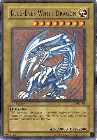 Blue Eyes White Dragon Yu-Gi-Oh! Trading Card [SDK-001] - Rare Collectible for Card Game Battles & Anime Fans