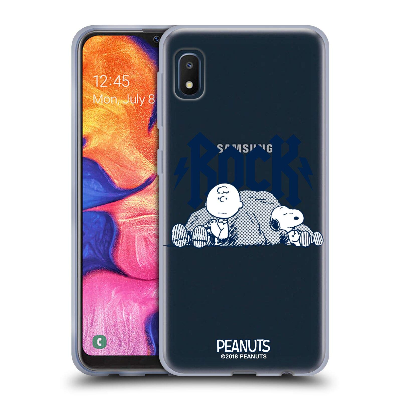 Head Case Designs Officially Licensed Peanuts Charlie Brown Snoopy Rock Tees Soft Gel Case for Samsung Galaxy A10e (2019) - Durable Protection for Everyday Use & School Life