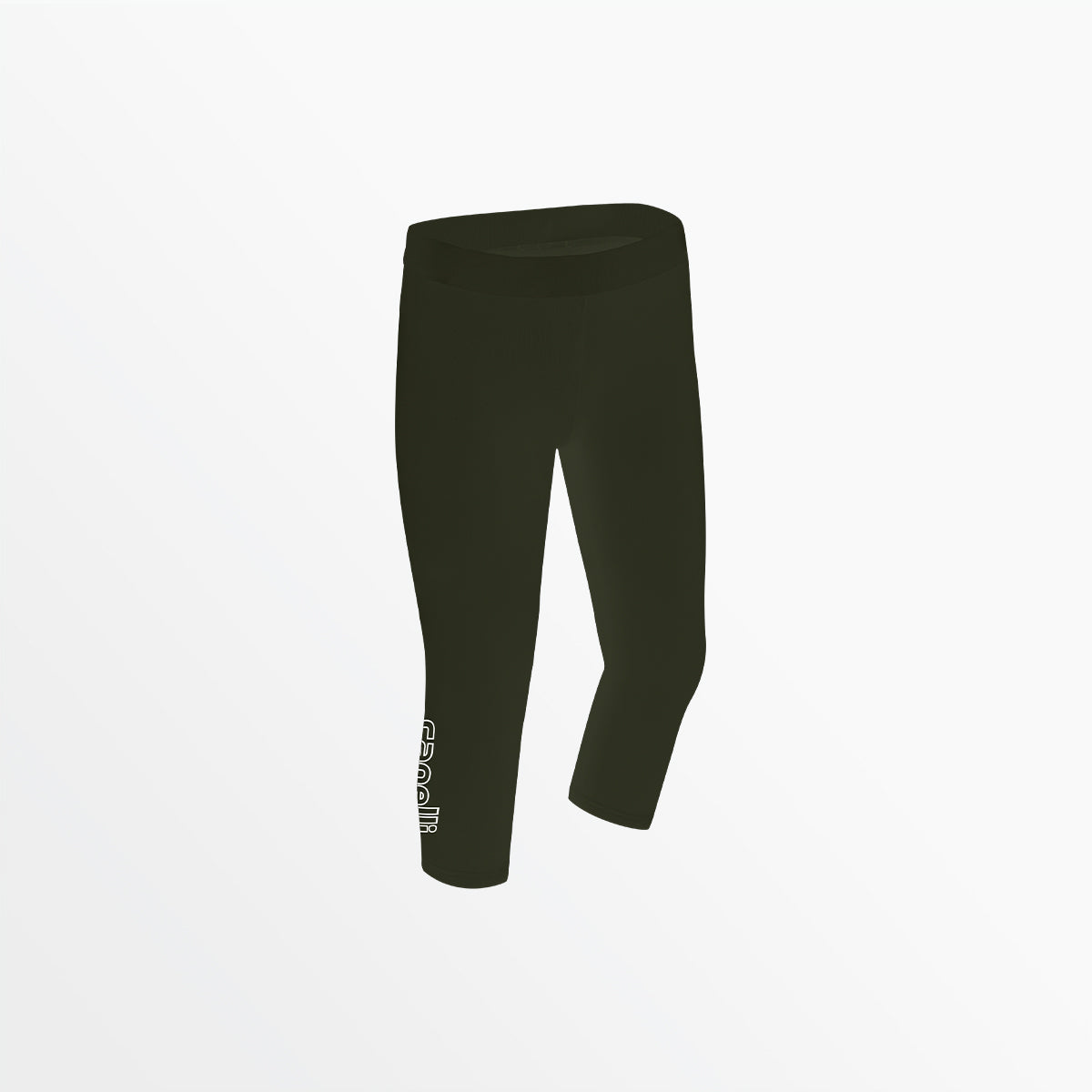 Girl's Mid Rise Logo 3/4 Cotton Leggings - Comfortable Stretchy Yoga Pants for Kids, School, Play & Everyday Wear