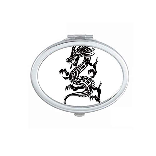 DIYthinker Dragon Art Outline Mirror - Portable Folding Double-Sided Makeup & Glasses Mirror for Travel, Home, and Vanity Use