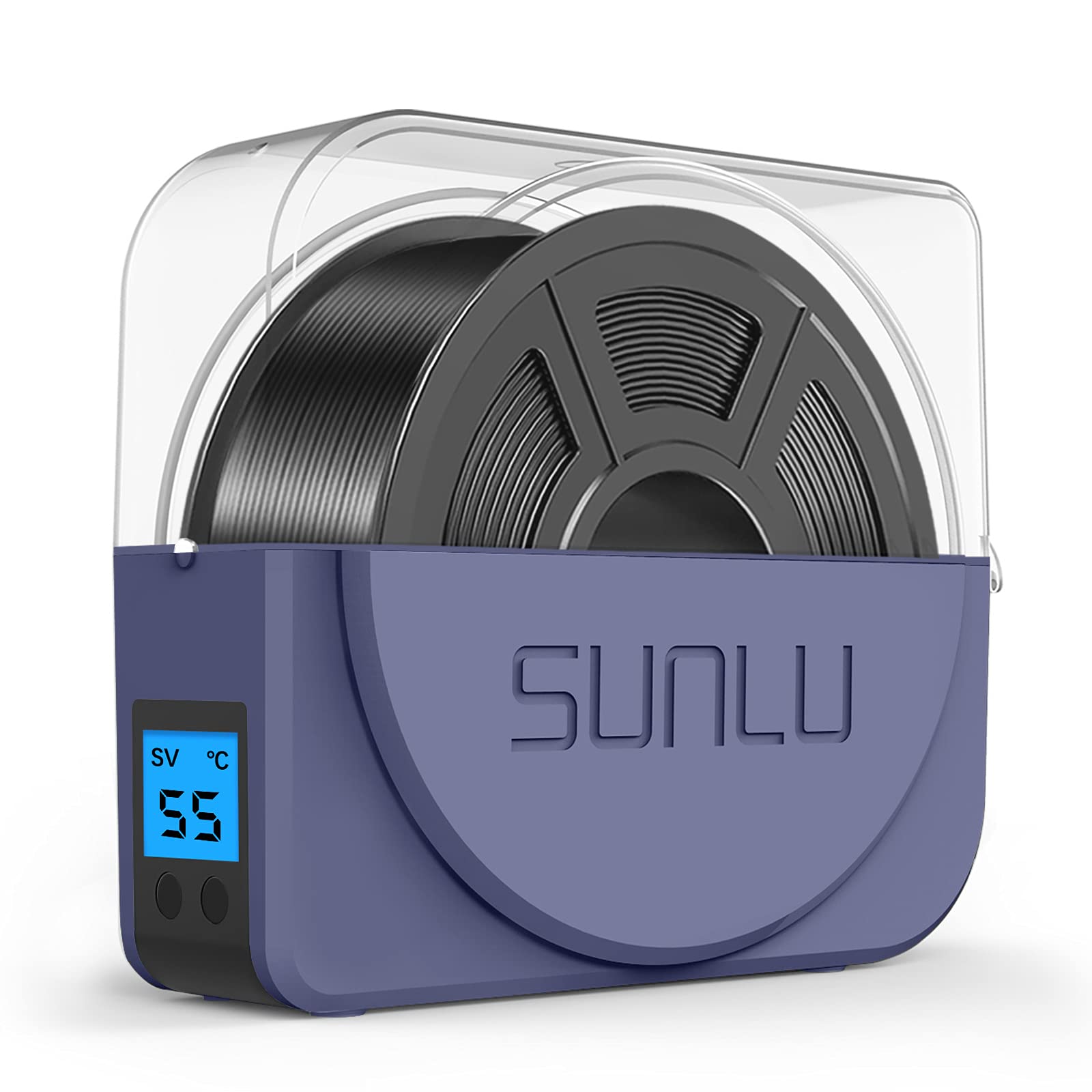 SUNLU 3D Printer Filament Dryer Box - Storage & Holder for 1.75mm/2.85mm/3.00mm Filament - Keep Filament Dry During Printing - Dark Grey - Ideal for Home & Office 3D Printing Projects