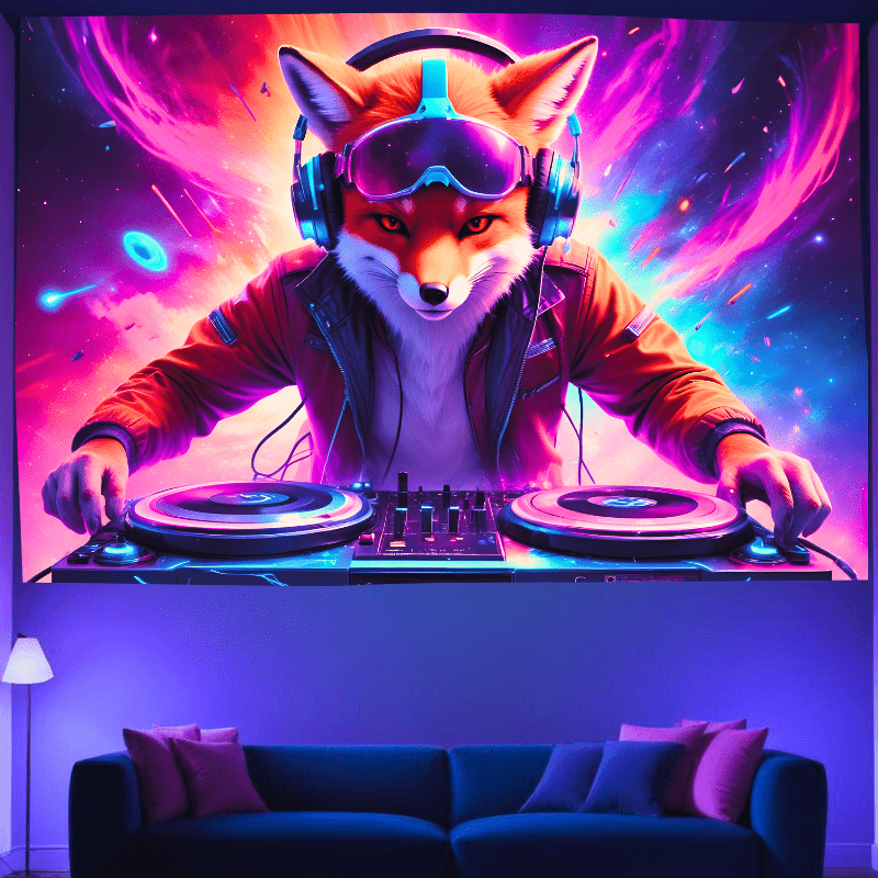 Glowtapestry UV Blacklight Tapestry - Trippy Psychedelic Wall Hanging for Bedroom, Dorm & Party Decor - Glows Under UV Light for Cool Neon Effects