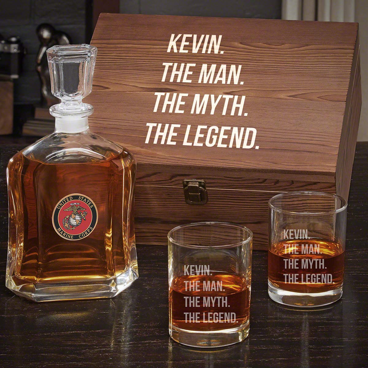 Custom Argos Decanter Box Set with Eastham Glasses - Personalized Whiskey Decanter Gift Set for Men, Engraved Liquor Accessories - Perfect for Father's Day, Birthday, Anniversary & Home Bar Decor