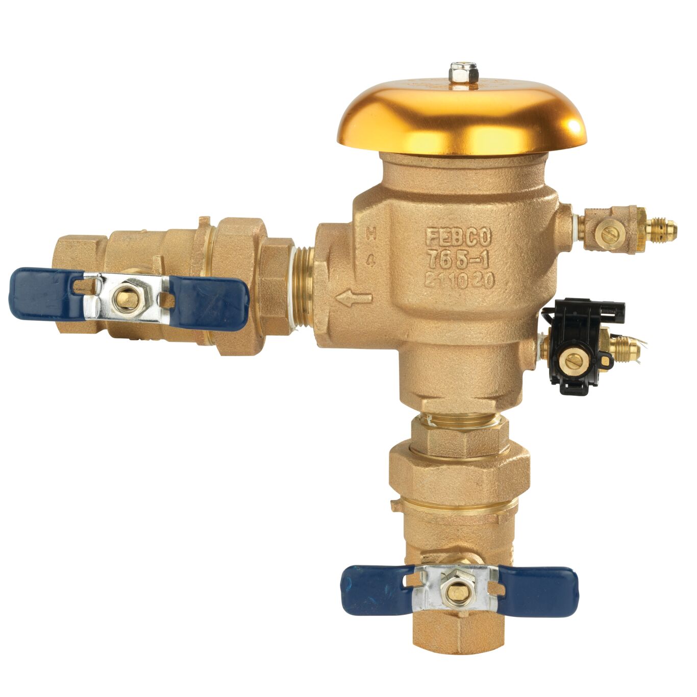Febco U765 QT FZ PVB 1 1 IN Bronze Pressure Vacuum Breaker Backflow Preventer - Quarter Turn Shutoffs with Unions - Ideal for Irrigation Systems, Plumbing & Water Supply Protection