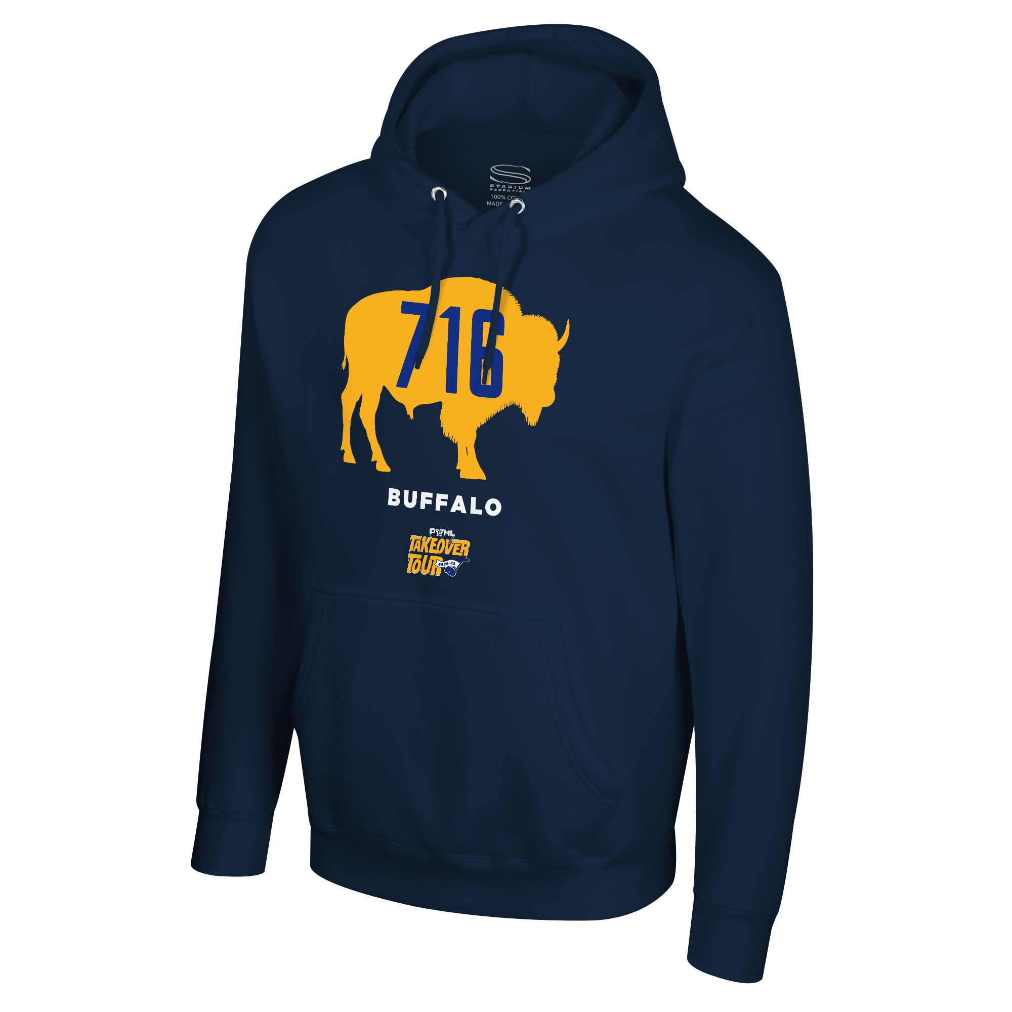 PWHL Buffalo Takeover Area Code Crossbar Hoodie for Adults - Comfortable & Stylish Stadium Essential for Hockey Fans - Perfect for Game Days, Tailgating & Casual Wear