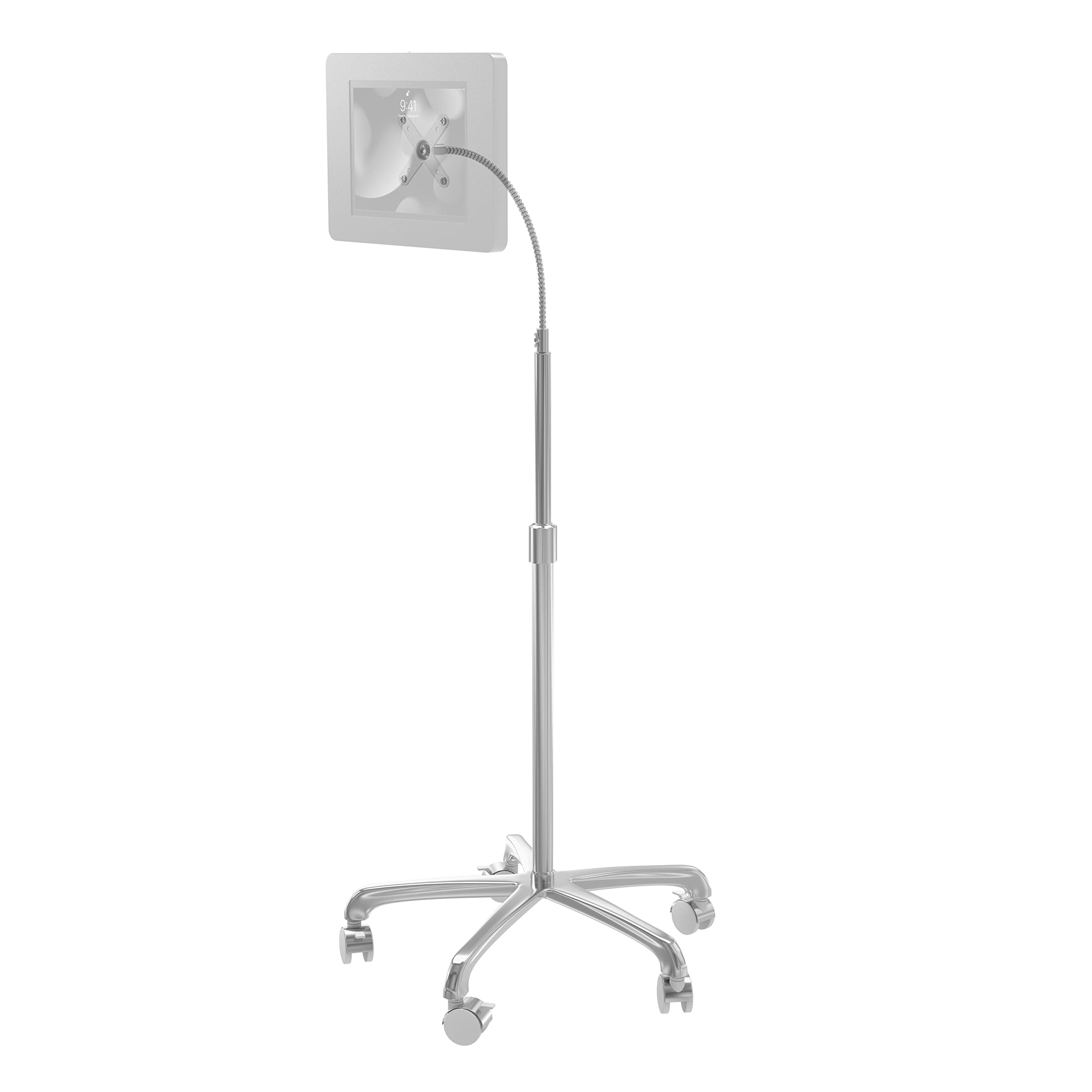 Adjustable Height Gooseneck Floor Stand for iPad, Samsung Galaxy & VESA Cases - Perfect for Home Office, Gaming & Kitchen Tablet Use