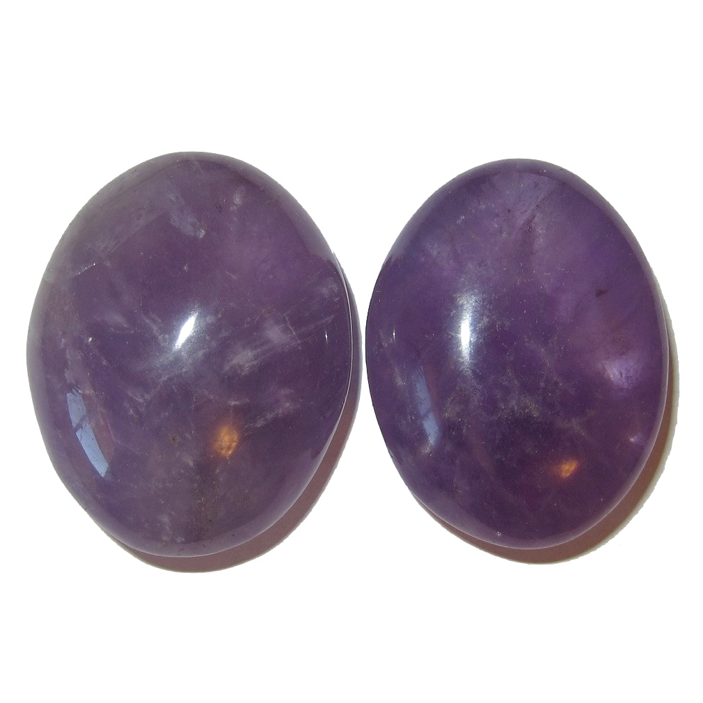 Natural Amethyst Palm Stones Pair - Healing Crystals for Meditation, Stress Relief & Spiritual Growth - Perfect for Yoga, Reiki & Home Decor