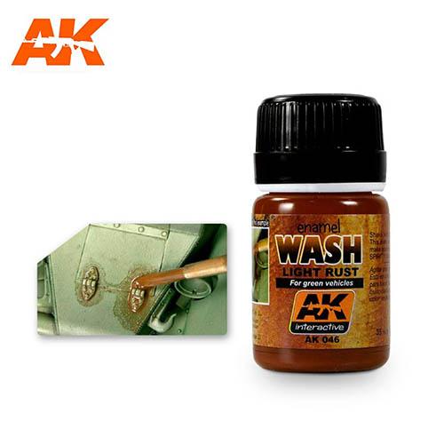 AK Interactive AK046 Weathering Light Rust Wash Enamel Paint - 35ml Bottle for Model Kits, Miniatures & Dioramas - Realistic Rust Effects for Scale Models, Warhammer & Military Dioramas