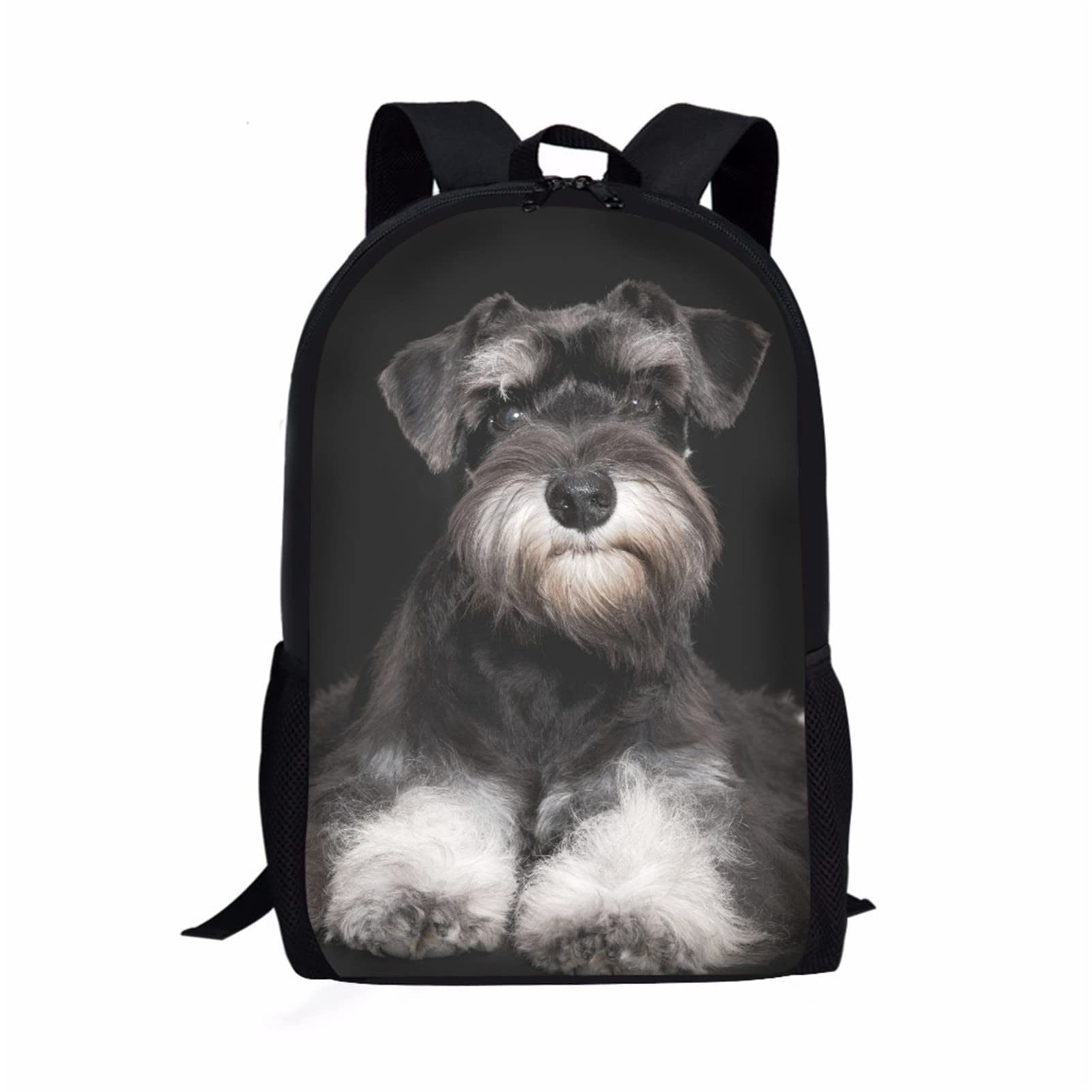 HUISEFOR Cute 3D Schnauzer Design Backpack for Boys & Girls - Large Capacity School Bag with Shoulder Strap for Books, Laptop & Tablet - Perfect for School, Travel & Daily Use