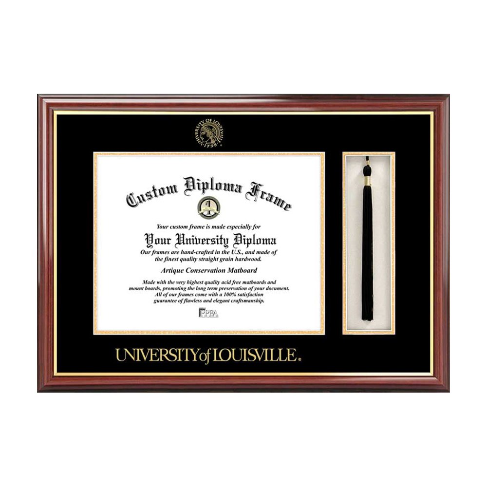 University of Louisville Graduation Tassel Box and Diploma Frame - Perfect for Displaying Diplomas & Memorabilia in Home or Office Decor