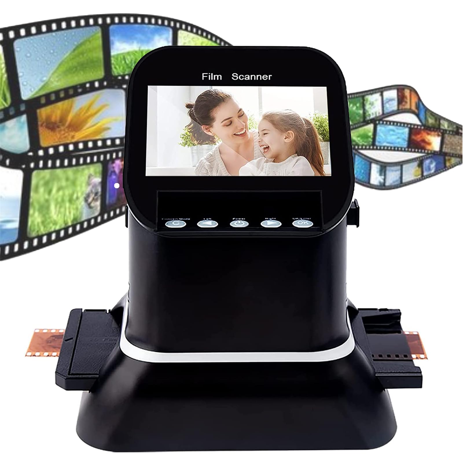 Jrcfnss Film Slide Scanner - High Resolution 22MP Digital Film Converter for 35mm/135/126/127 Negatives & Slides to JPEG - Portable Photo Scanner for Home Archiving, Photography Projects & Digitizing Old Memories