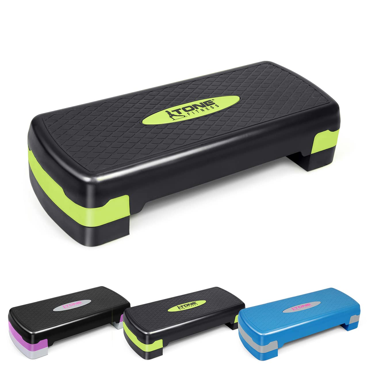 CAPHAUS Adjustable Height Aerobic Stepper - 2 Level Exercise Step Platform for Home Gym, Cardio & Fitness Training - Perfect for HIIT, Step Aerobics & Full-Body Workouts