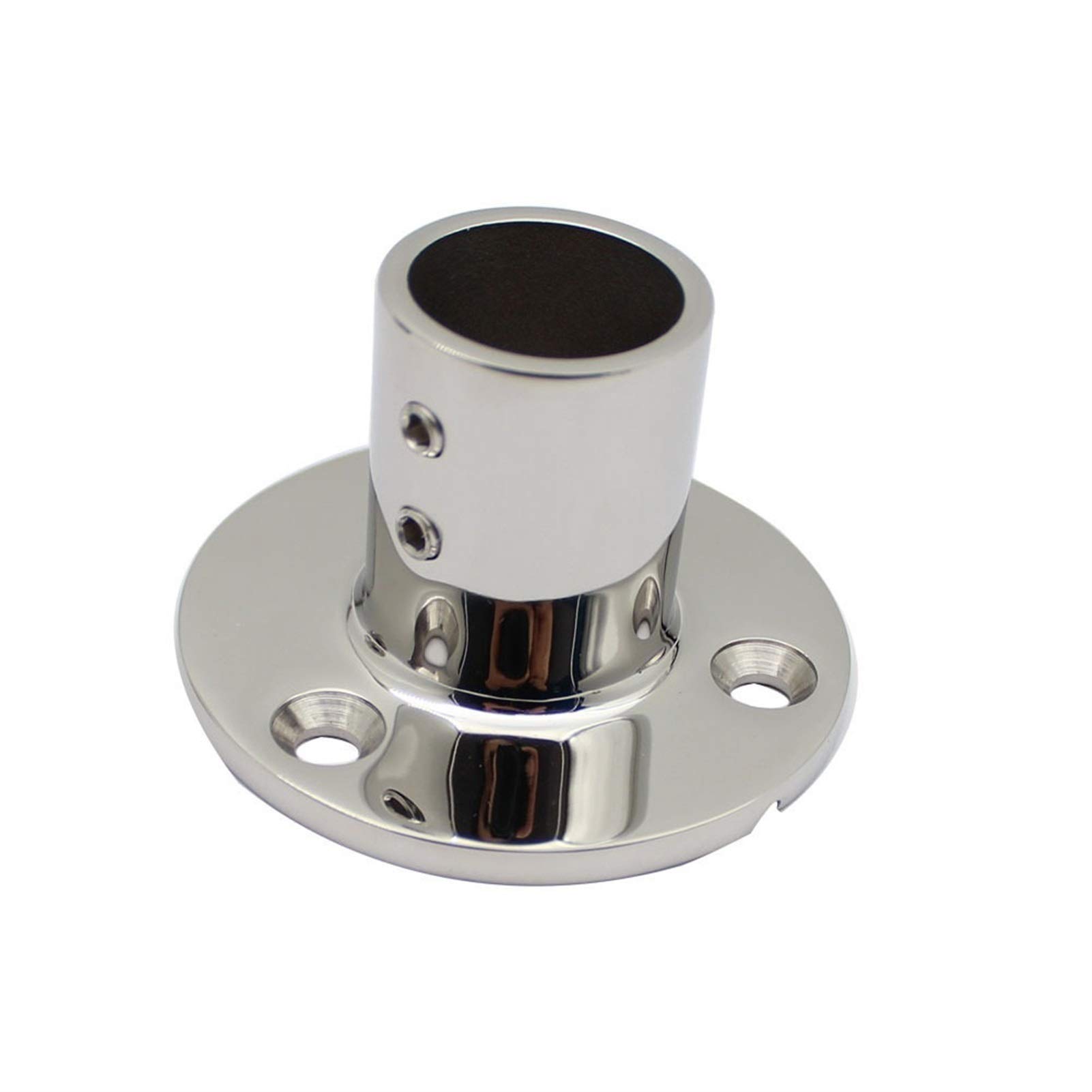 90 Degree 316 Stainless Steel Marine Railing Fitting - 2mm Thick 25mm Round Handrail Base for Boat, Yacht & Flag Pole Mount | Outdoor Waterproof Marine Accessories | Perfect for Deck Railings, Flag Mounts & Marine Hardware Installations