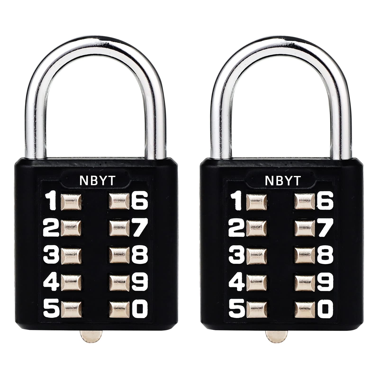 5 Digit Combination Padlock - Secure Button Digital Lock for Gym Lockers, Toolboxes, Cabinets & Fences | Ideal for Sports Locker Rooms, Storage Boxes & Outdoor Security