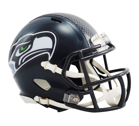 Seattle Seahawks NFL Mini Speed Football Helmet Matte Navy - Collectible Display Piece for Fans, Office Decor, Sports Memorabilia Collection