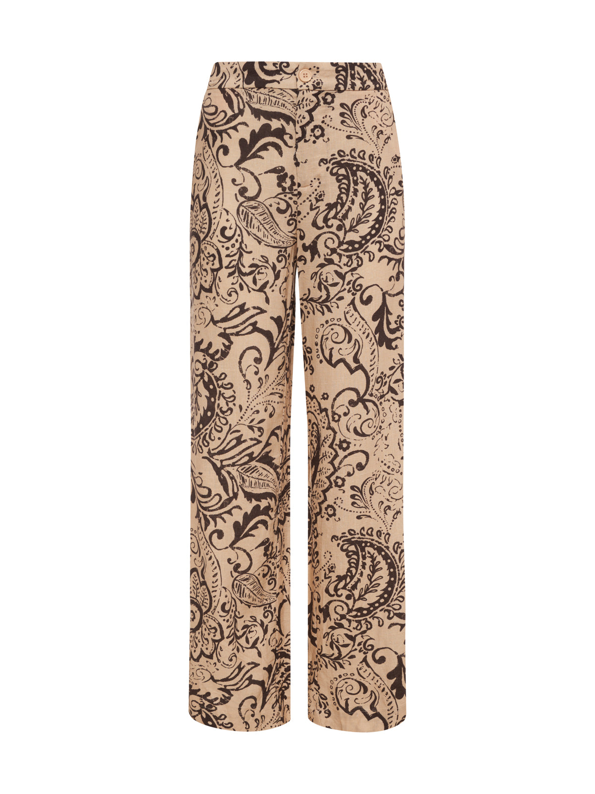 Soft Semi High Rise Trouser with Desert Bandana Print - Comfortable Women's Pants for Work, Travel & Casual Wear