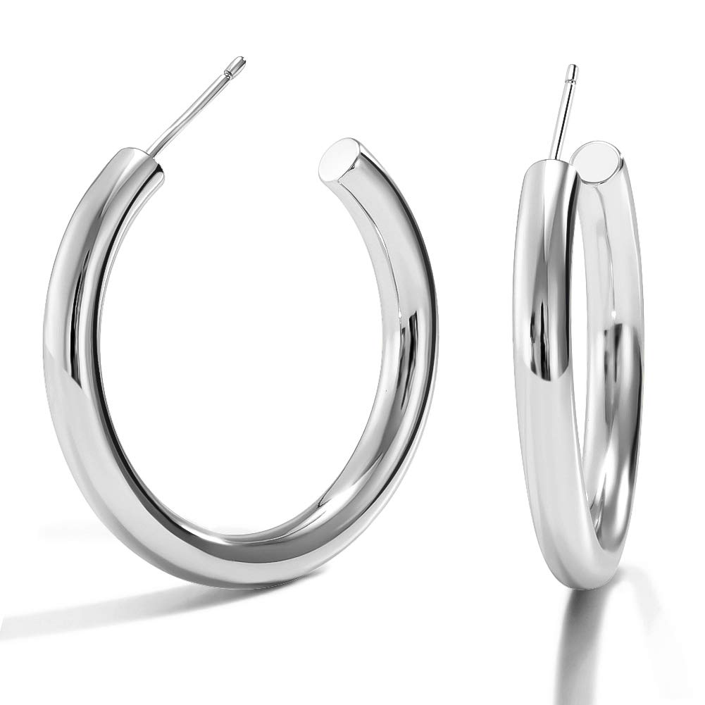 14K Gold Plated Chunky Open Hoop Earrings for Women - Lightweight Thick Gold Hoops - Perfect Gift for Girls, Parties & Everyday Wear