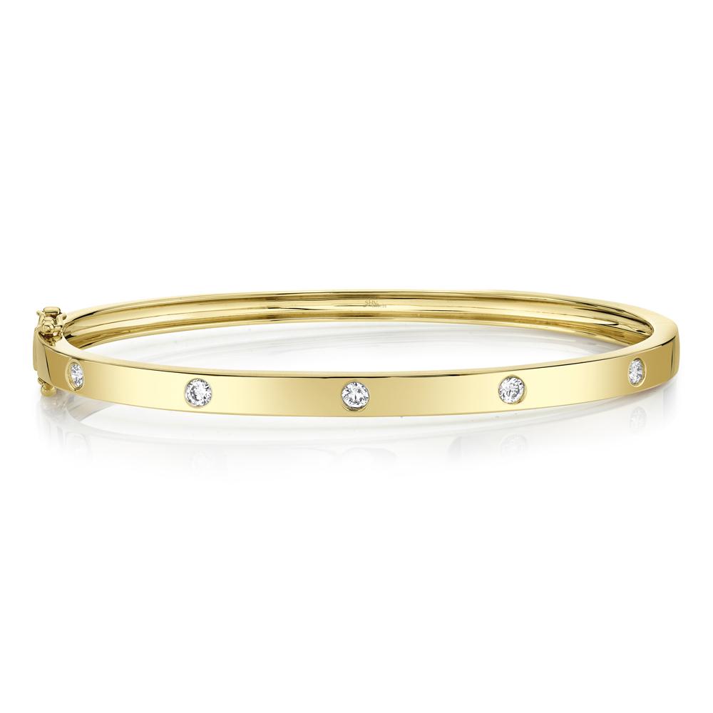 0.38 Carat Diamond Bangle Bracelet in 14K Yellow Gold for Women | Elegant Jewelry Gift for Anniversary, Wedding & Special Occasions