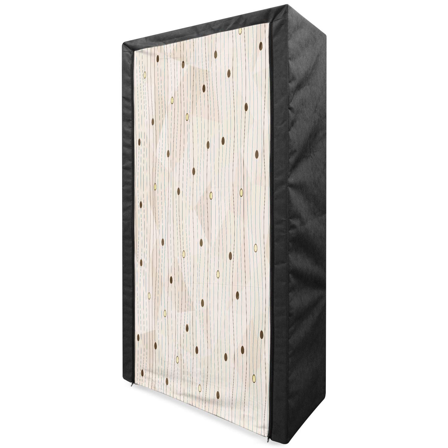 Ambesonne Abstract Portable Fabric Wardrobe with Swirls & Circles Pattern - 33.5