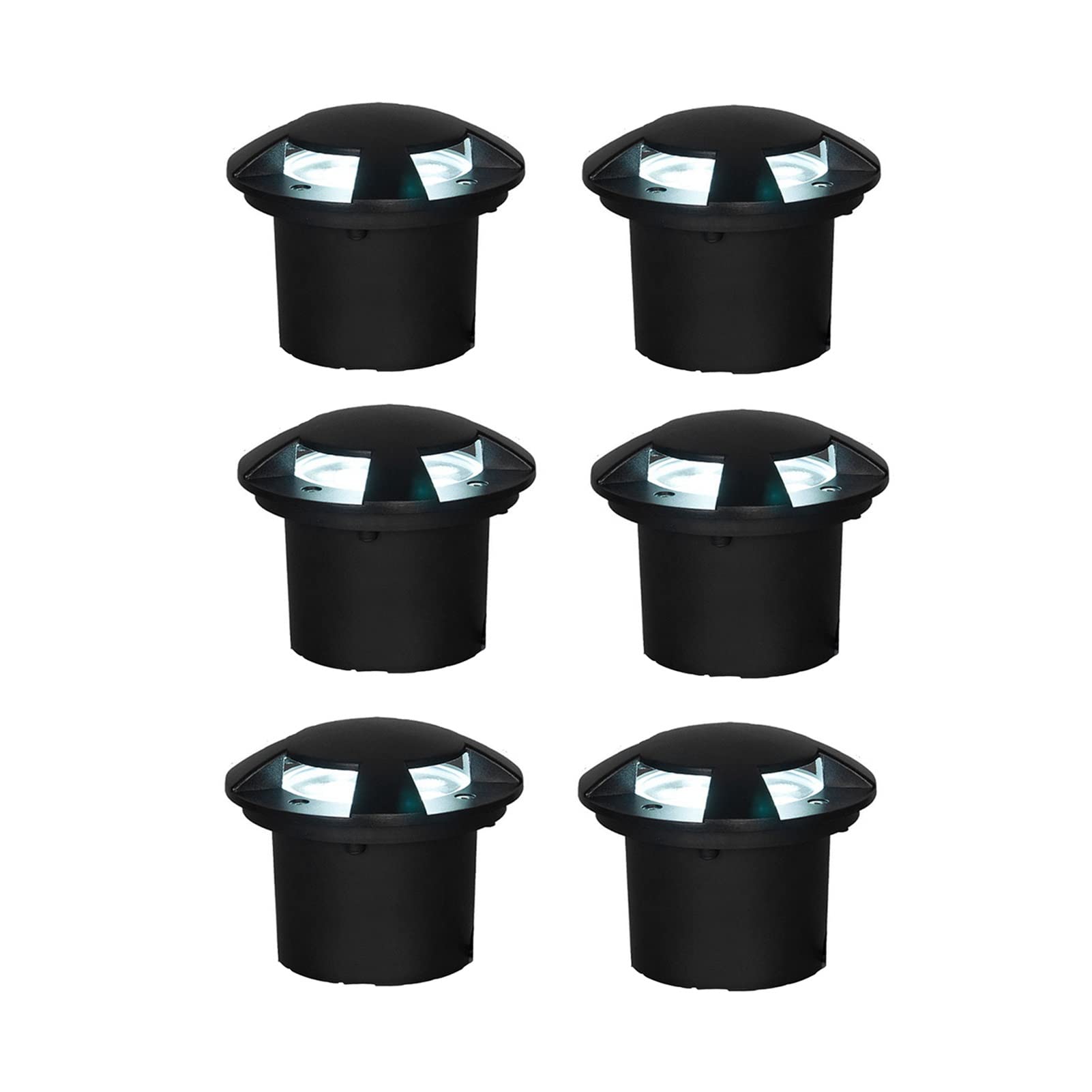 6pcs ALGWXQ 24V Waterproof IP65 Underground Well Lights - Green 6W LED Spotlights for Garden, Lawn, Terrace, Crosswalk & Landscape Lighting | Durable Outdoor Lighting Solution for Pathways, Driveways & Decorative Yard Illumination