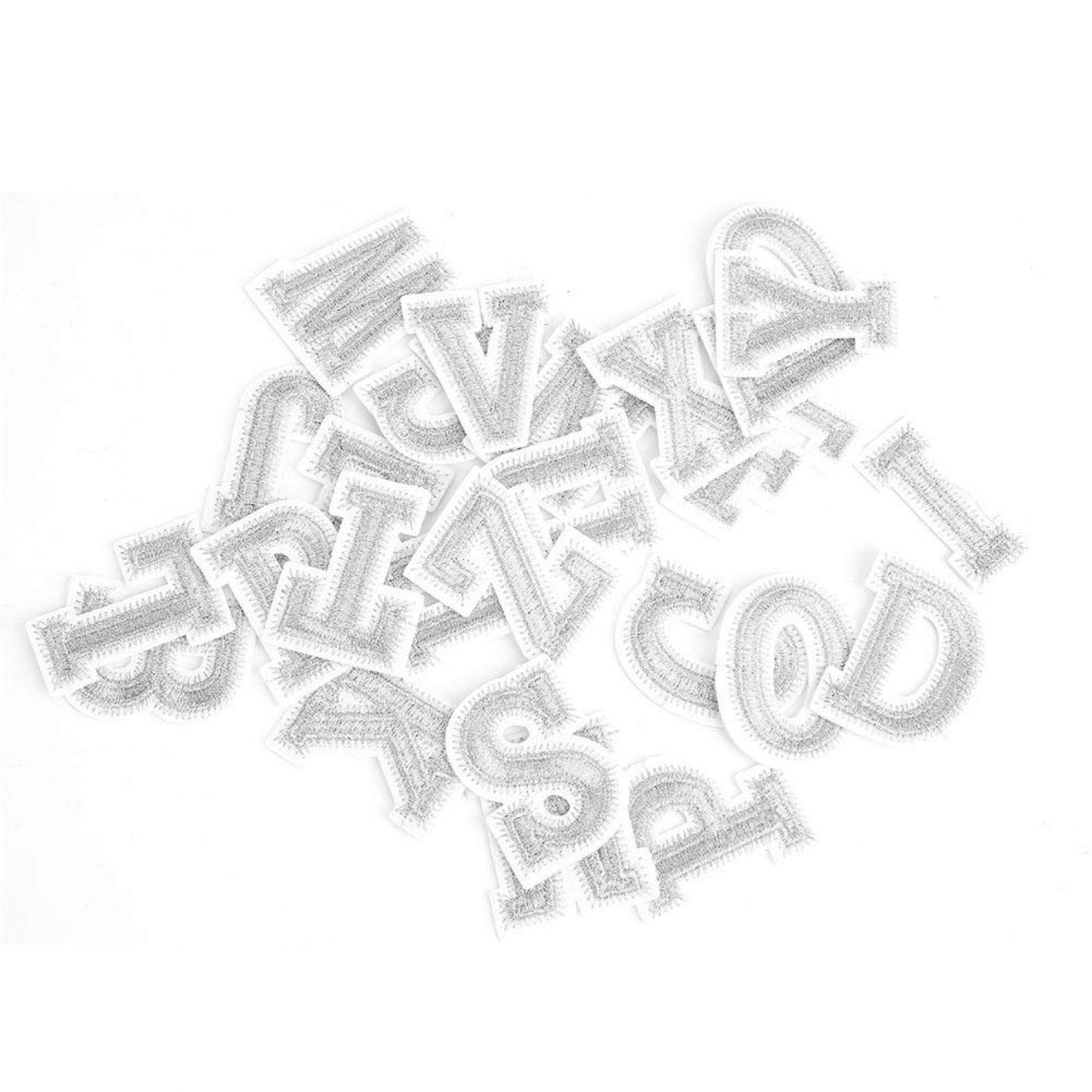 Durable Fabric Alphabet Stickers - 26 Silver Letter Stickers for DIY Clothes & Enamel Decor (4cm Height) - Perfect for Customizing T-Shirts, Bags, and Home Decor