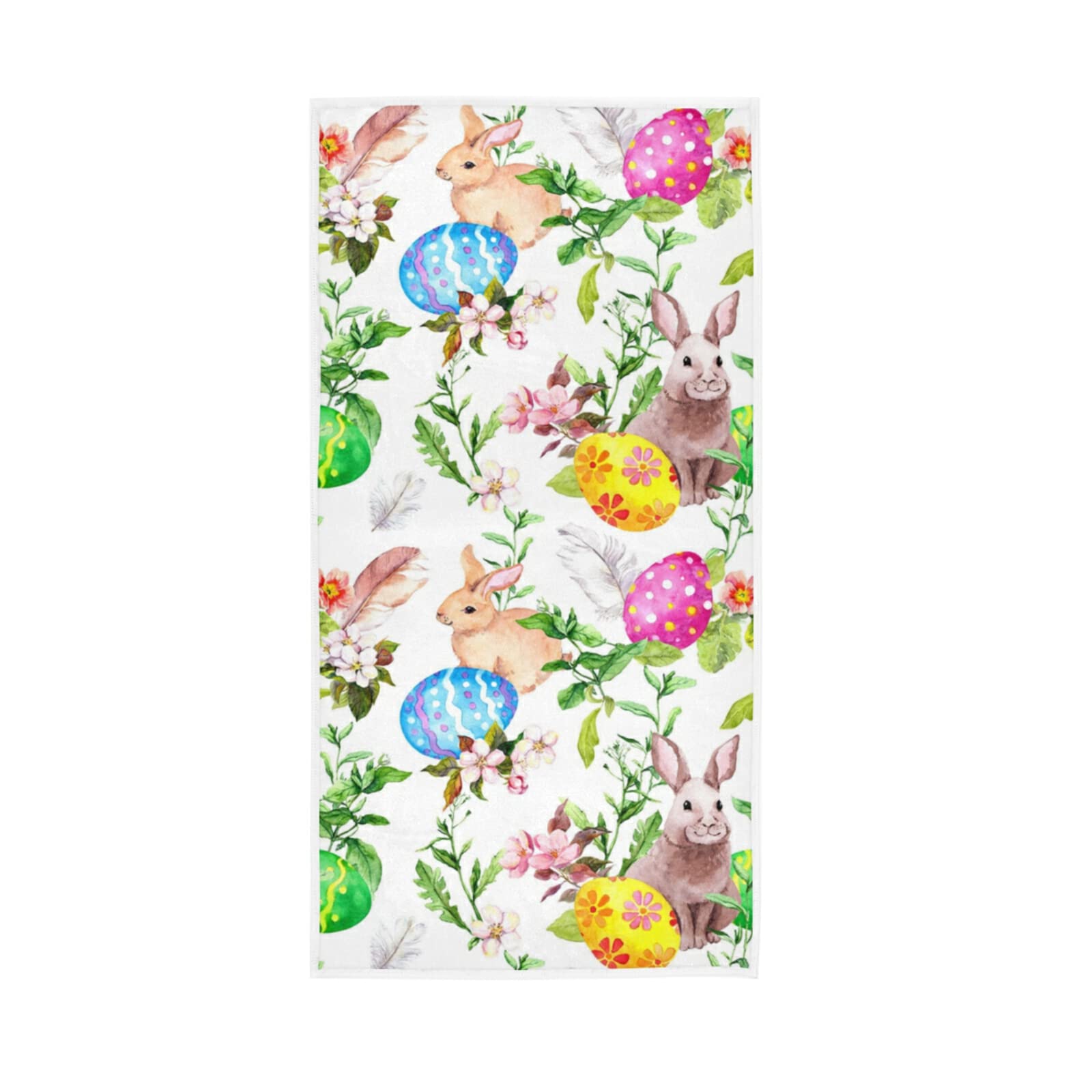 Senya Easter Hand Towels - Soft, Highly Absorbent Kitchen & Bath Towels with Bunny Egg Floral Design - Perfect for Spring Decor, Easter Party Favors & Guest Bathrooms