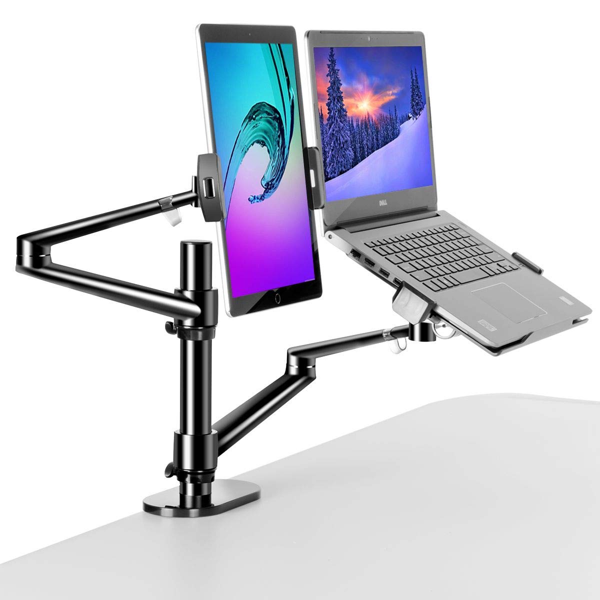 MagicHold 3-in-1 Adjustable Laptop Monitor Tablet Stand - 360° Rotating Ergonomic Desk Mount for 11-17
