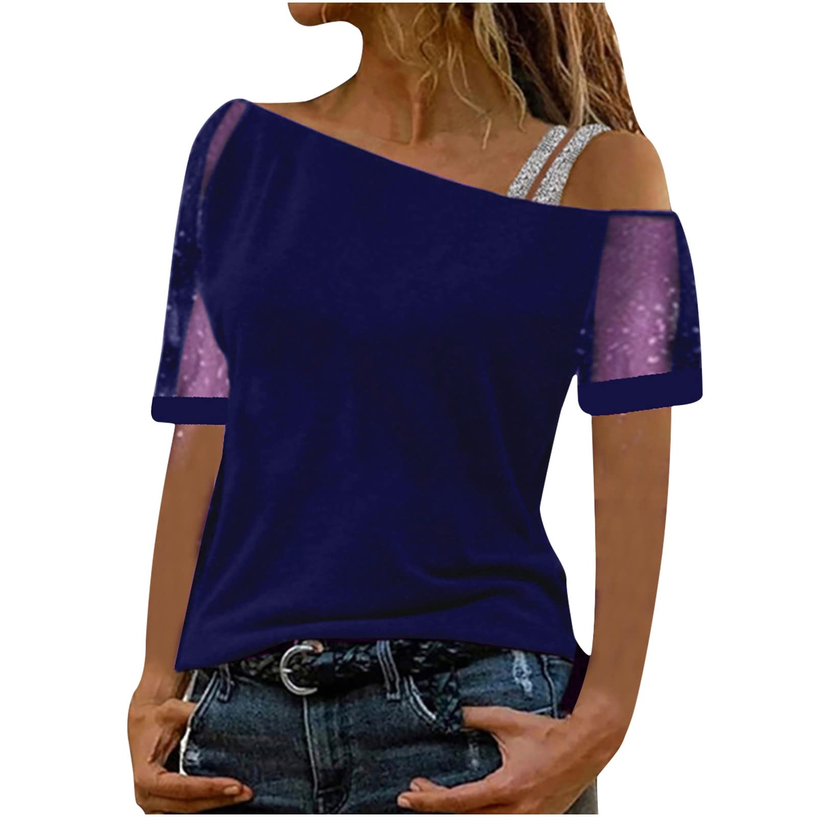 Stylish Casual Business Tops for Women - Ruffle Short Sleeve Tank Tunic with Flowy Print - Perfect for Office Wear, Summer Outfits & Casual Fridays