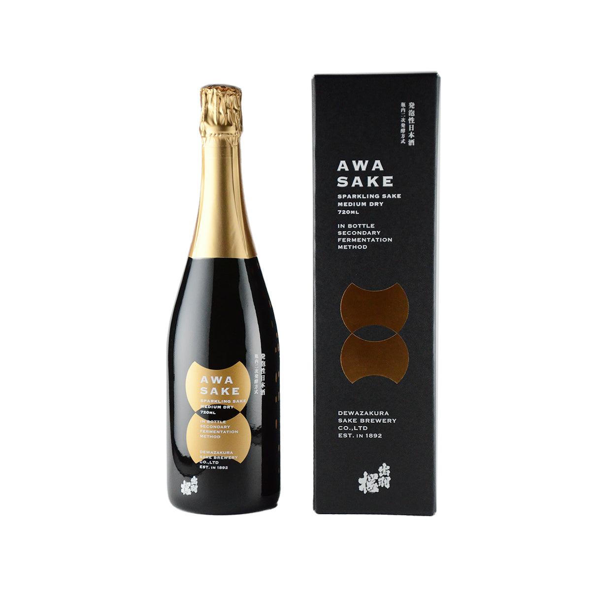 Premium DEWAZAKURA AWA Sparkling Sake (720mL) - Award-Winning Japanese Sparkling Rice Wine - Perfect for Celebrations, Gifts & Pairing with Sushi or Seafood