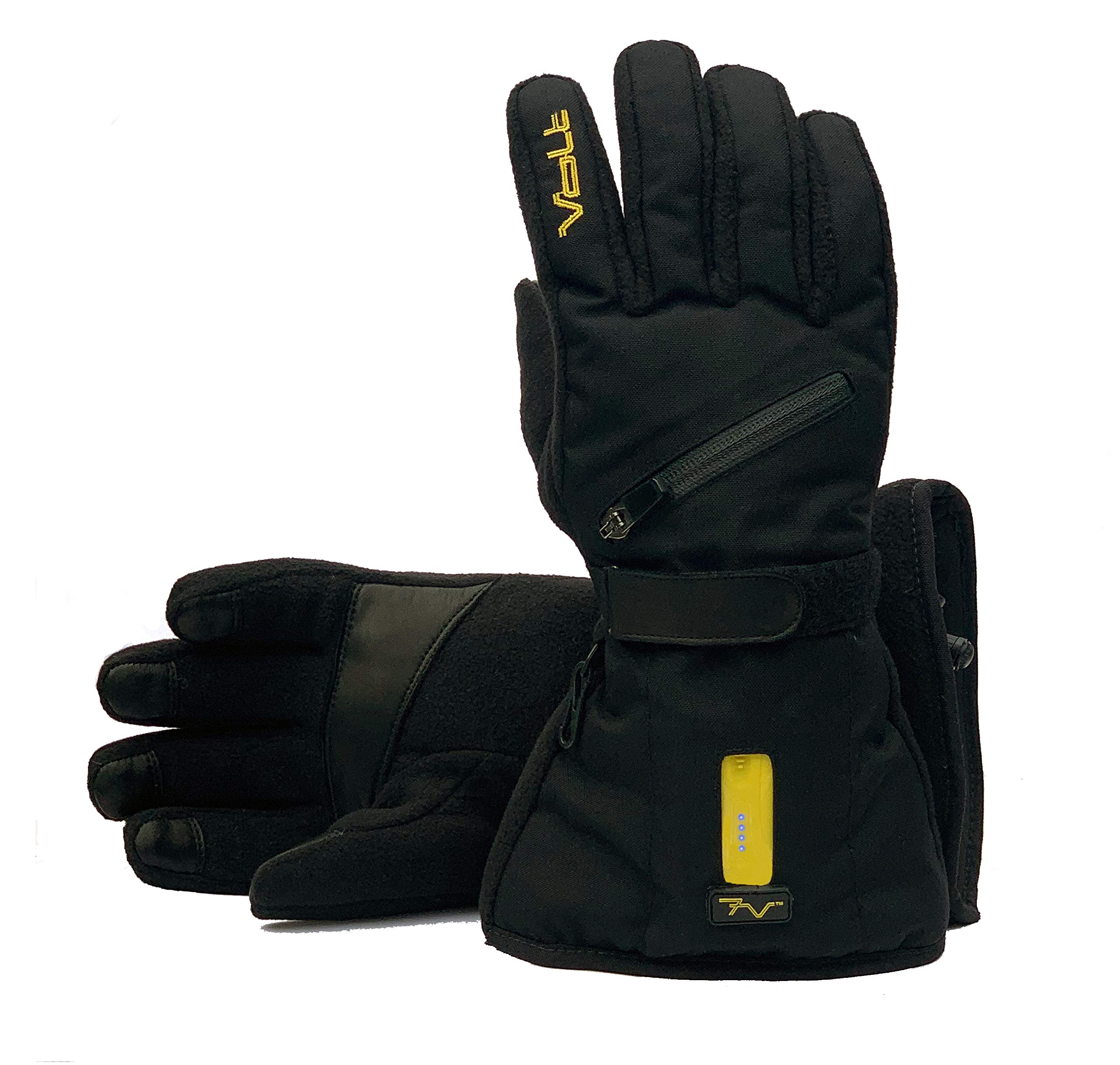Volt Heated Fleece Gloves with 7V Rechargeable Batteries & Dual Wall Charger - Zero Layer Heat Technology for Winter Sports, Outdoor Work & Cold Weather Activities