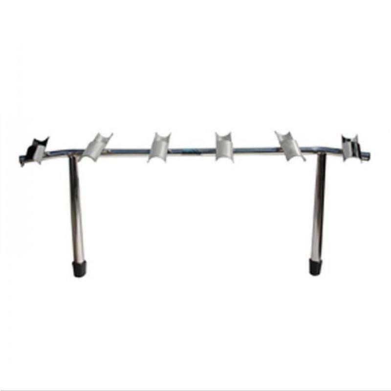 Viper Pro Series 6-Way Stainless Steel Half Tube Rod Rack - Heavy Duty Fishing Rod Holder for Boats, Kayaks, Garage Storage & Organization