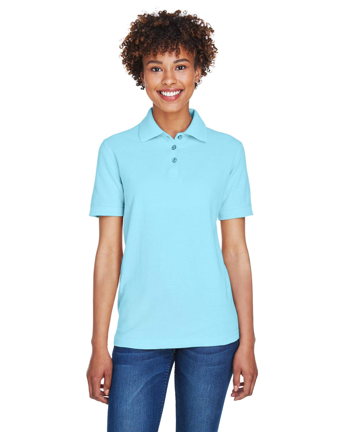 UltraClub 8541 Women's Whisper Pique Polo Shirt - Soft & Breathable Cotton Golf Shirt for Ladies - Perfect for Golf, Tennis & Casual Wear