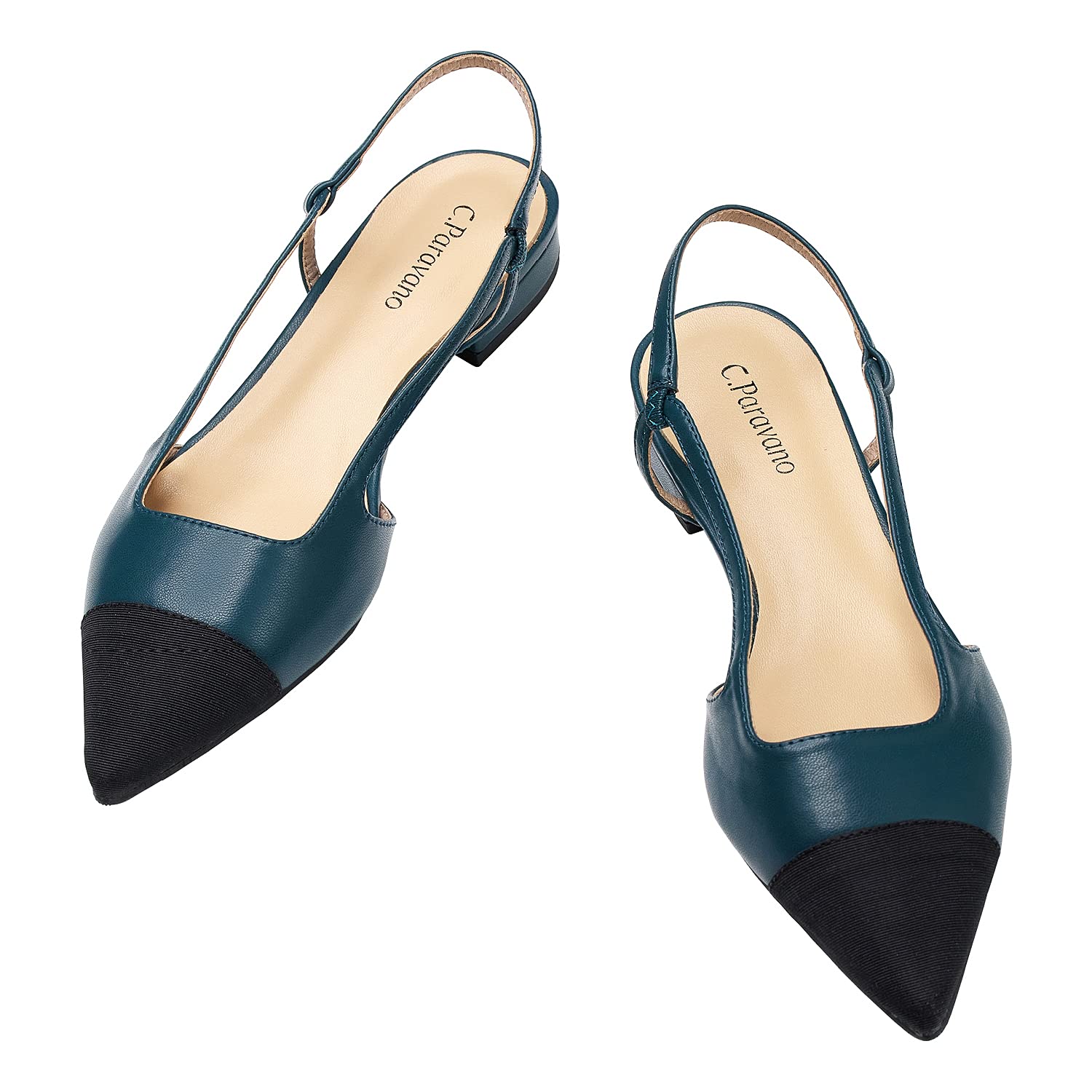 C.Paravano Women's Slingback Heels - Comfortable Designer Pumps & Sandals for Work, Party & Wedding | Stylish Ladies Dress Shoes with Ankle Strap | Perfect for Office, Cocktail Events & Formal Occasions