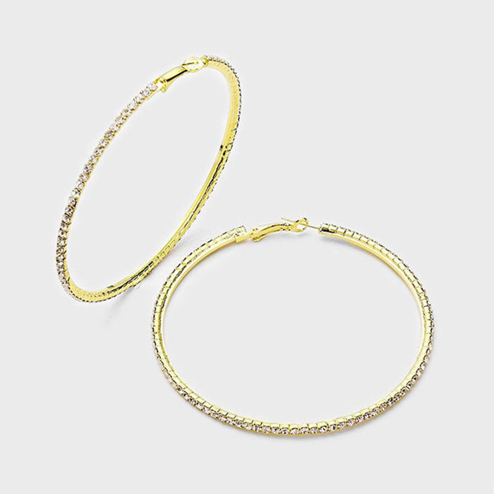 Gold Crystal Hoop Earrings | 3-Piece Set | Elegant Jewelry for Women | Perfect for Parties, Weddings & Everyday Wear