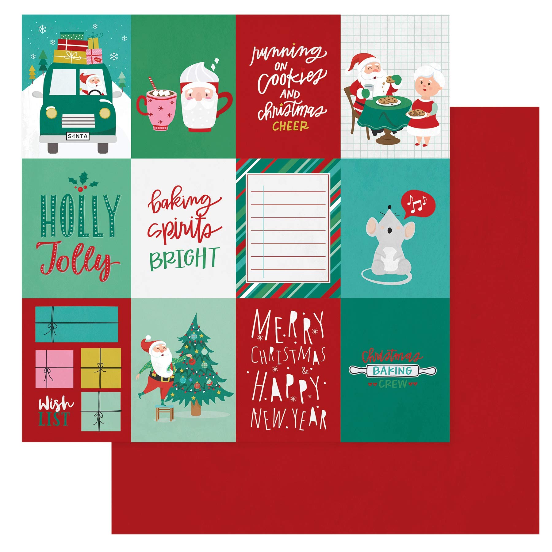 PHOTOPLAY Creature Paper CMAS - Festive Christmas Cheer Scrapbook Supplies for Holiday Card Making & DIY Crafts