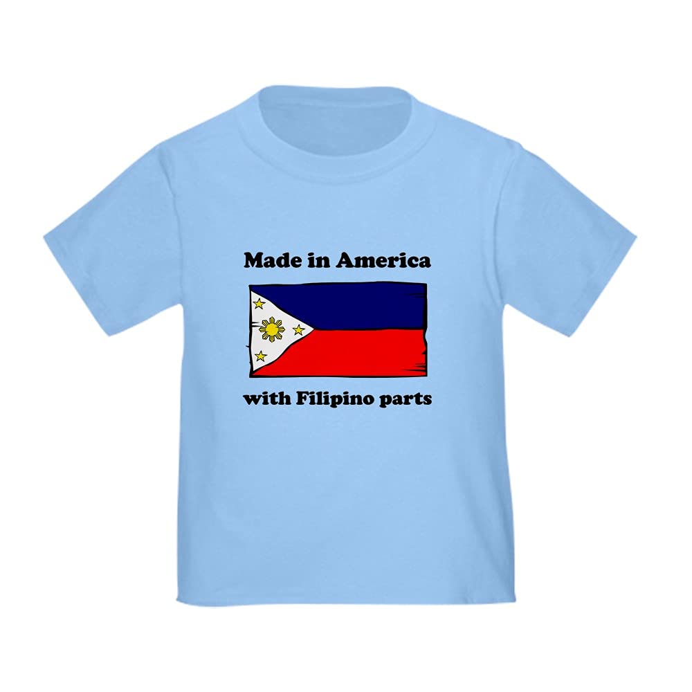 Made in America Filipino Pride Toddler T-Shirt - Soft Cotton Tee for Kids, Babies & Toddlers - Perfect for Family Outings, Playdates & Cultural Celebrations