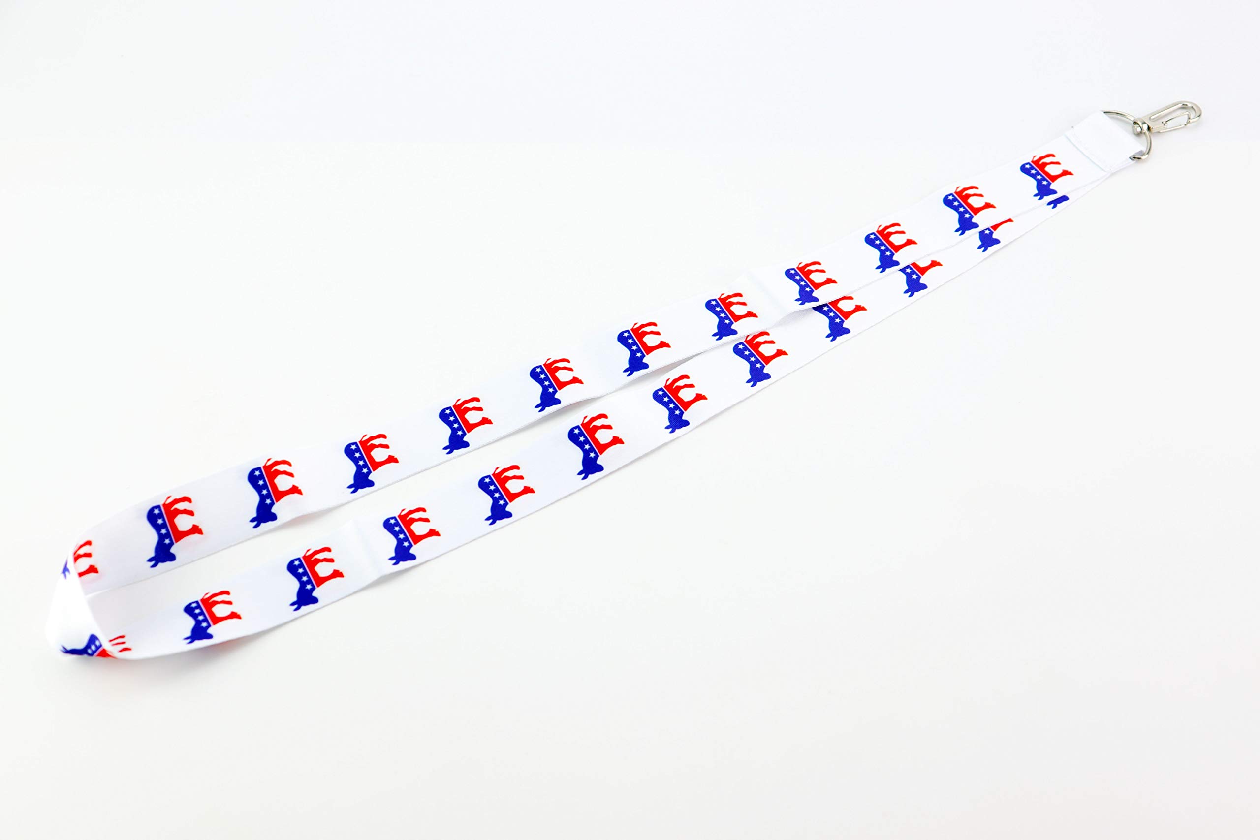 Democratic Donkey Keychain Lanyard - Patriotic ID Badge Holder for Political Events (2 Pack)
