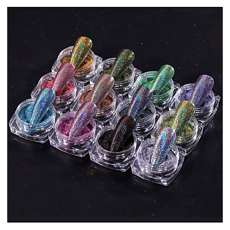 Premium Laser Holographic Chrome Pigments for Nail Art, Soap Making & DIY Crafts - Metallic Shimmer Effect for Professional Cosmetics & Resin Projects