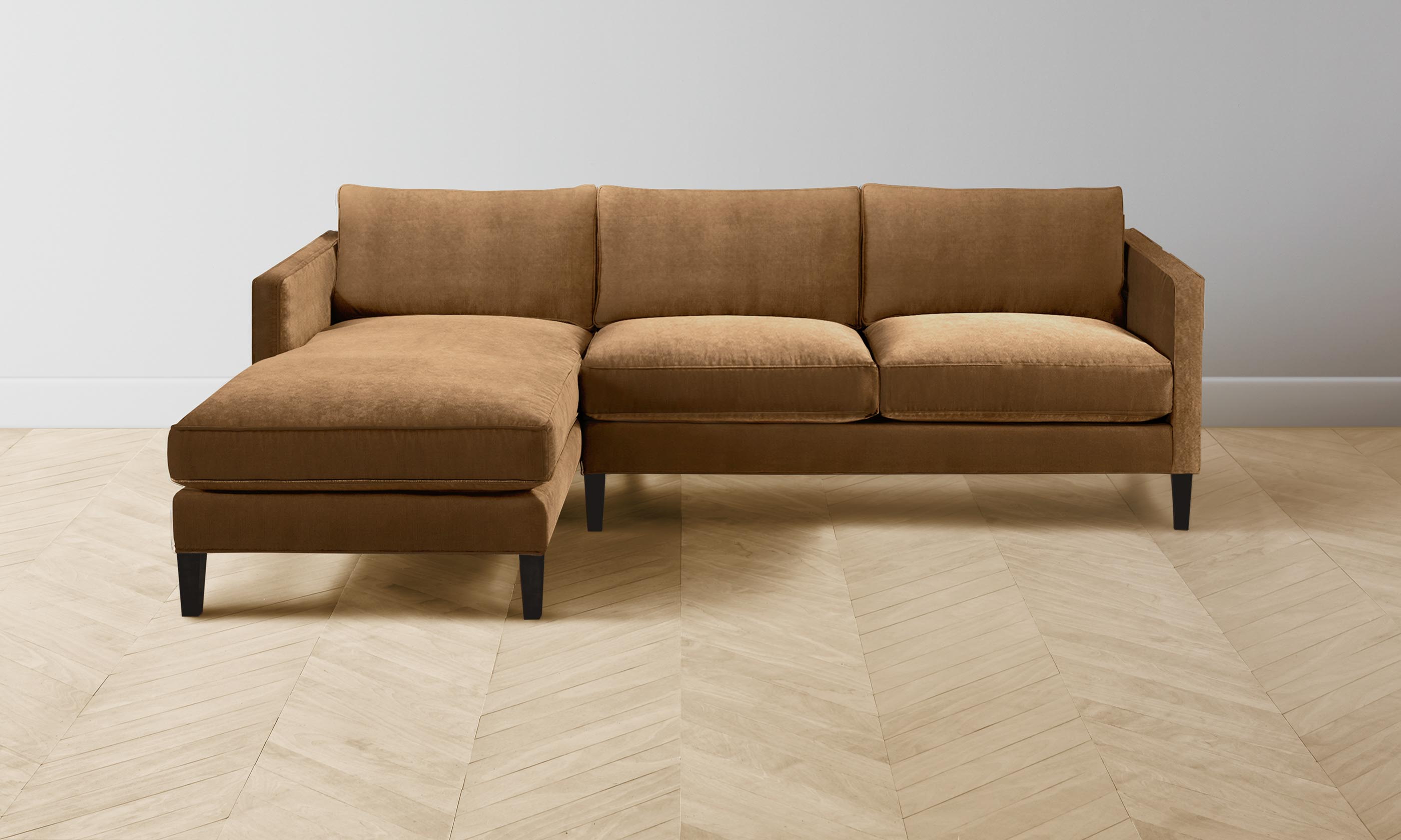 Crosby Sectional Sofa - Performance Velvet Upholstery in Cider Color | Perfect for Living Room, Lounge & Family Gatherings