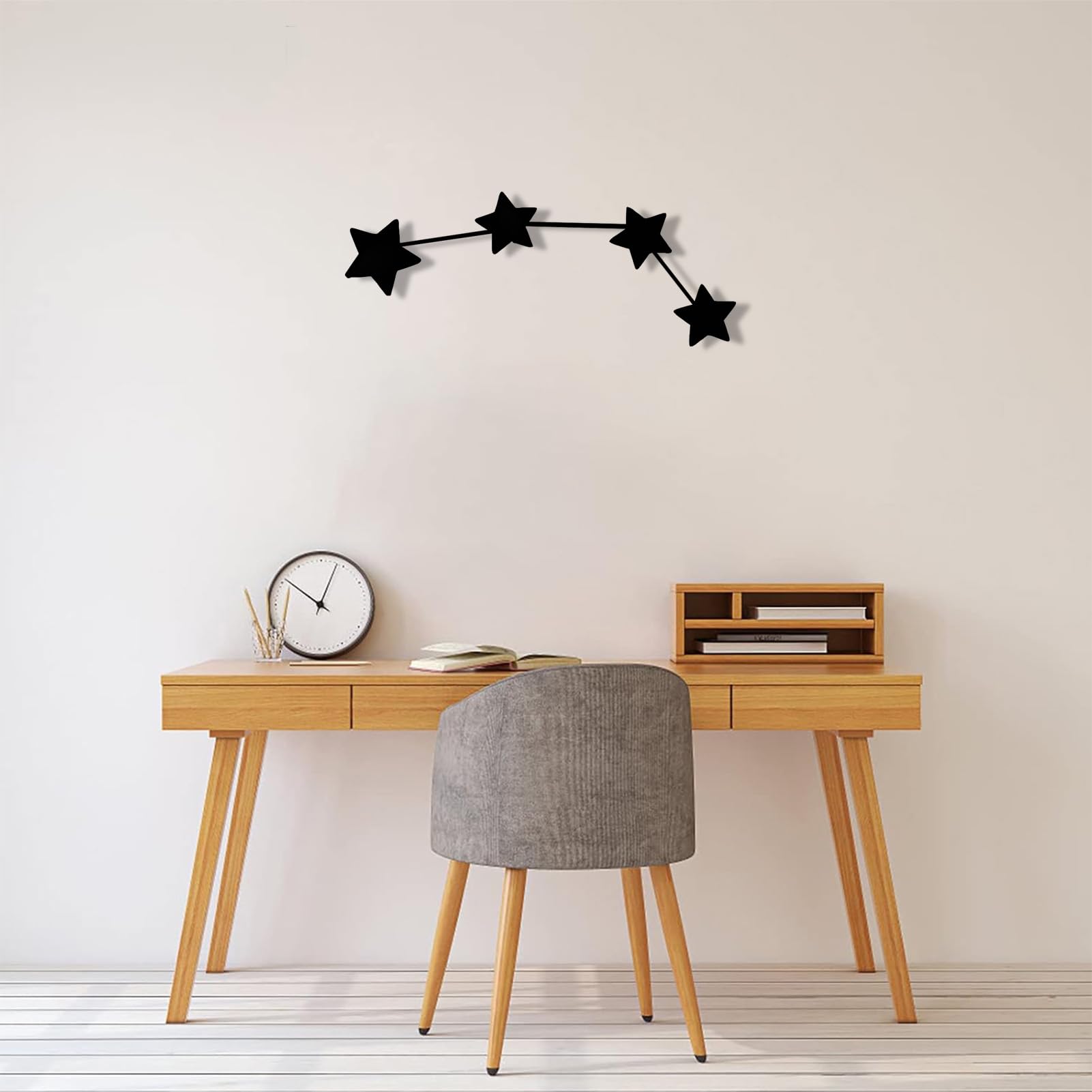 Yumcake Aries Zodiac Metal Wall Art - Black Constellation Sign Decor for Home & Outdoor - Boho Astrology Room Plaque (19x7 inches) - Perfect for Bedroom, Living Room, Office & Garden Decor